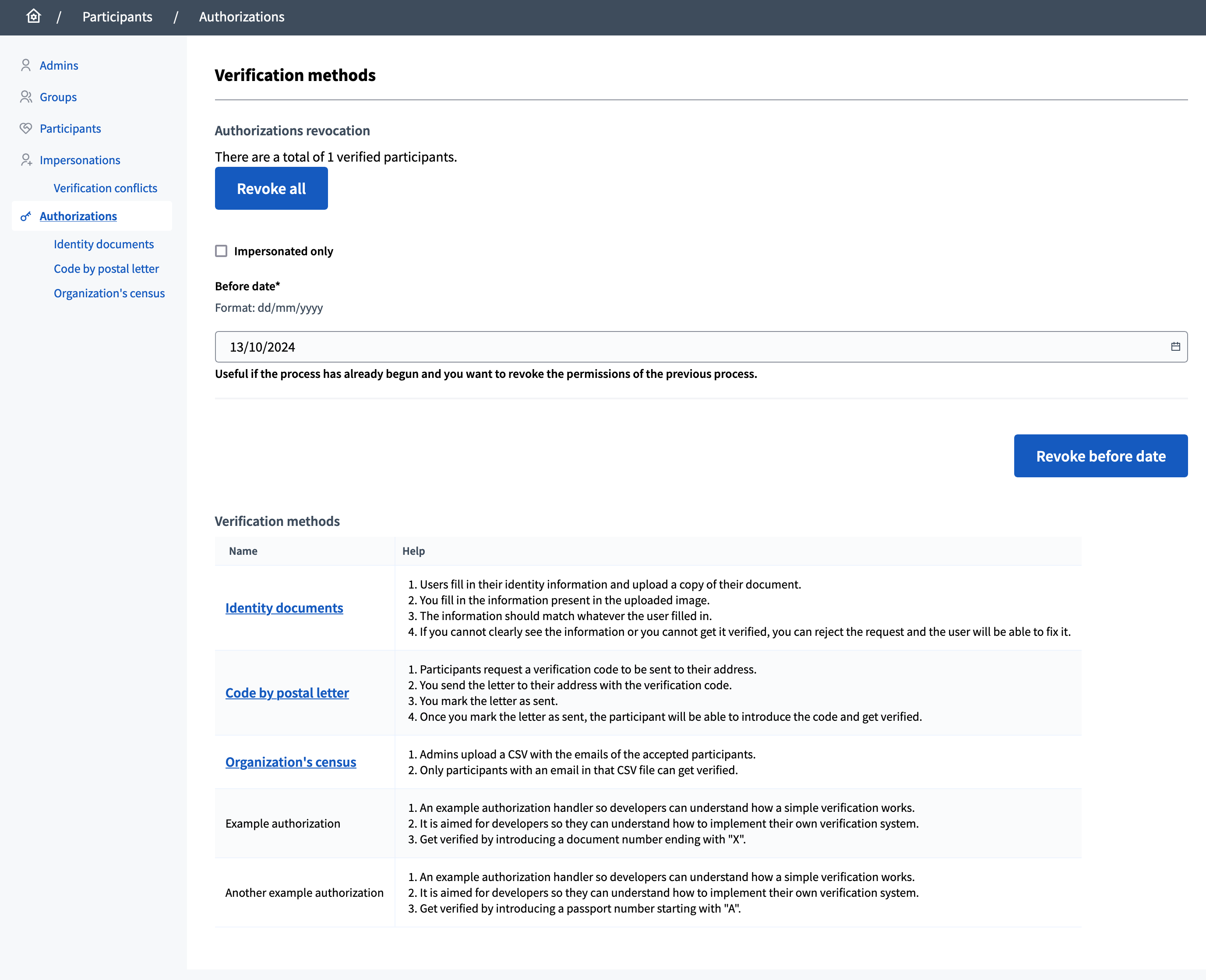 Révocation des autorisations