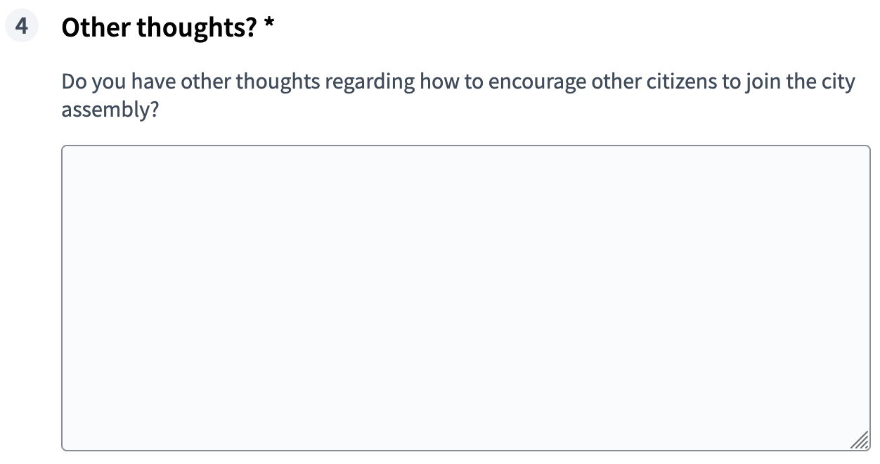 Tipo de resposta longa - frontend
